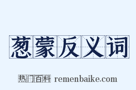 葱蒙反义词是什么意思的图片